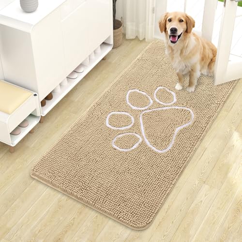 Dog Door Mat for Muddy Paws 44x24 (Beige / 44" X 24")