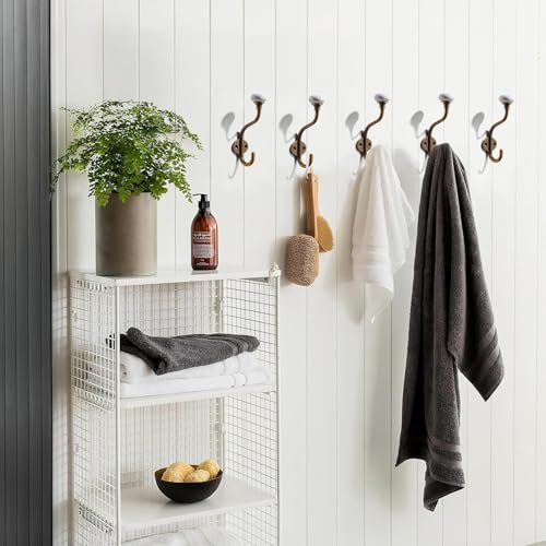 3 Pack Zinc Alloy Antique Brass Coat Hooks Modern (Antique Brass)