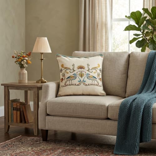 Vintage Linen Throw Pillow Cover (18" x 18" (Pack of 2) / Wensel C)