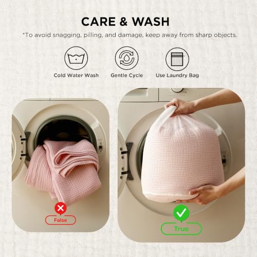 100% Cotton Muslin Blanket Queen Size for Bed (05 - Pink / Queen (90" X 90"))