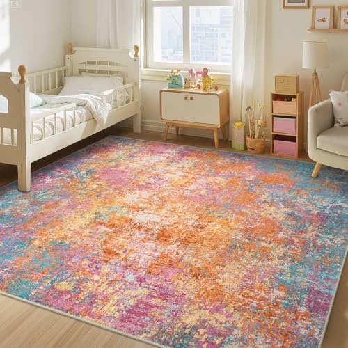 Washable 8'x10' Abstract Area Rug for Living Room Starlight (Starlight / 8' x 10' (Rectangular))