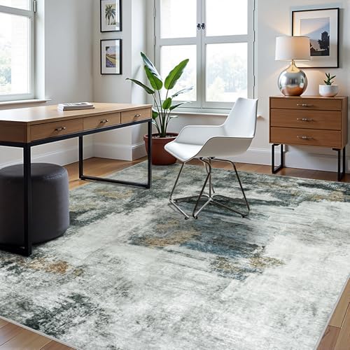 8x10 Area Rugs for Living Room Washable Bedroom Dining Room Black Gold (Black Gold/Multi / 8' x 10' (Rectangular))