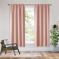 Bedroom Blackout Curtains 63 inches Long (100% Blackout - Peach Pink / 62"W x 72"L (Pack of 2))