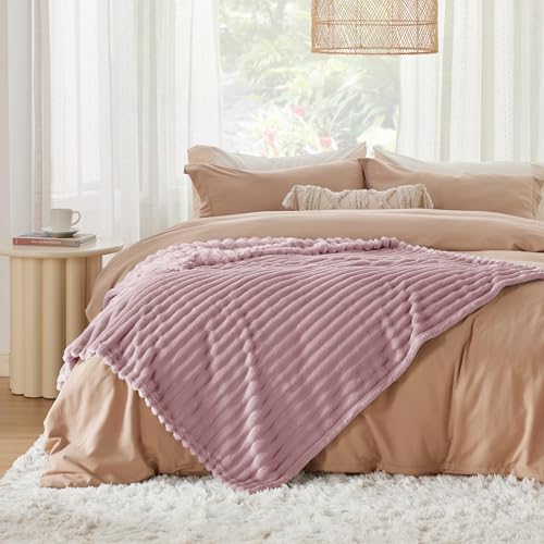 Soft Pink Throw Blanket for Couch Decor Gifts 50"x70" (Pink / Throw XL)