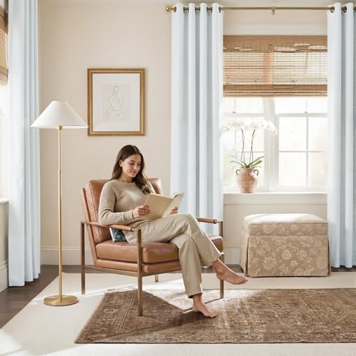 Farmhouse 100% Blackout Linen Curtains for Bedroom (52"W x 90"L (Pack of 2) / Off White)