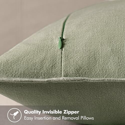 Decorative Linen Euro Sham Pillow Covers 26x26 Sage Green (Sage Green / 26" x 26" (Pack of 2))