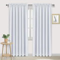 White Room Darkening Curtains for Bedroom (Greyish White / 60"W x 84"L (Pack of 2))
