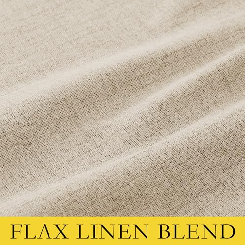 100% Black Out Curtains 63 inch Long for Kitchen 2 Panels (Beige / 52"W x 63"L (Pack of 2))
