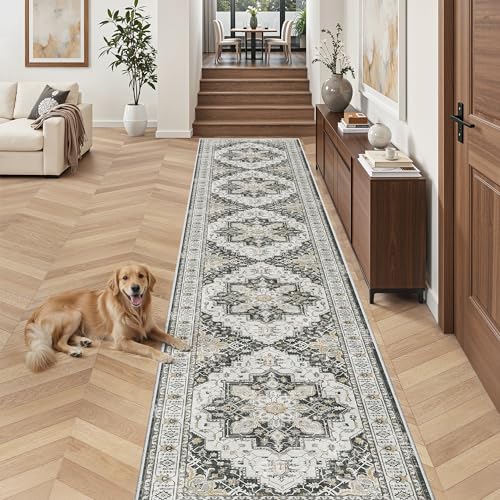 Hallway Runner Rug 2'6''x14' Kitchen Runners Vintage (Black / 2'6" x 14' (Runner))