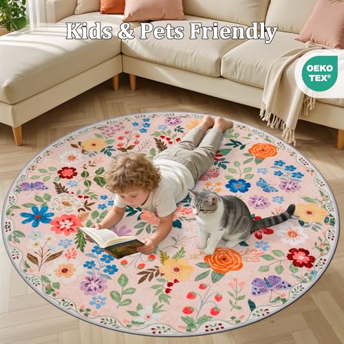 Round Area Rug Living Room (Beige / 6' (Round))