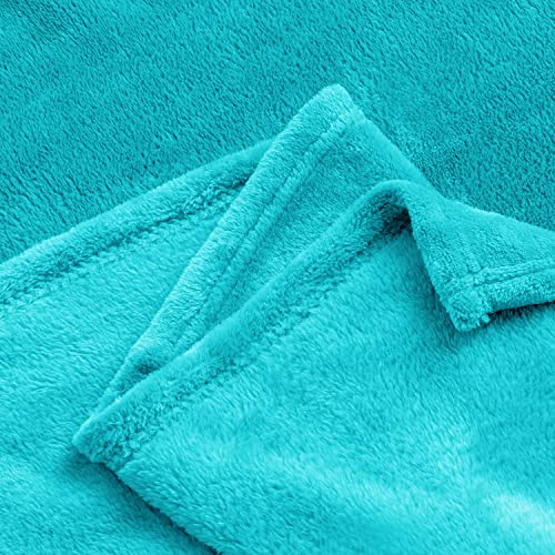 Fleece Blanket Soft Plush Queen Size Bed Blanket Peacock 90"x90" (Teal / Queen(90"x90"))