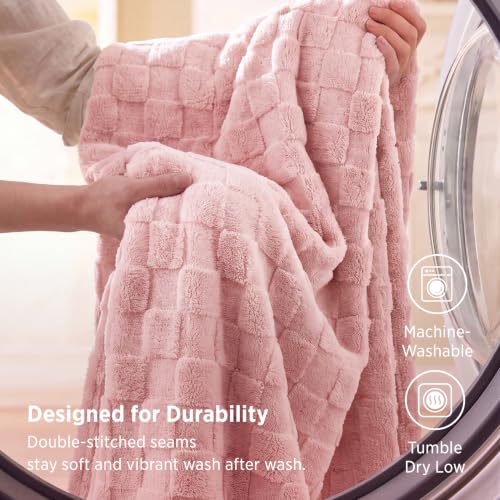 Checkered Soft Cozy Twin Blanket for Bed (05 Pink / Twin (60" X 80"))