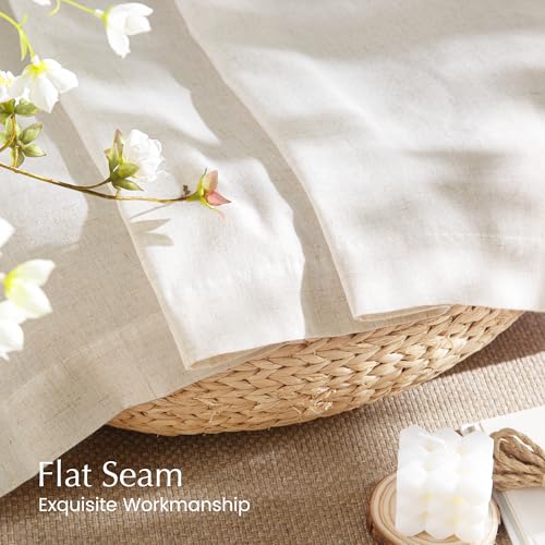 Vanilla Thick Linen Curtains 84 Inches Long (Vanilla / 55"W x 84"L (Pack of 2))