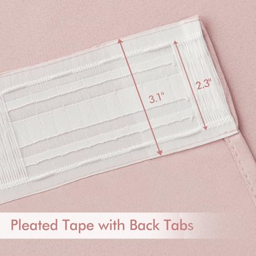 Light Pink Back Tab Blackout Curtains 52x63 Inches Long 2 Panels Set (Light Pink / 52"W x 63"L (Pack of 2))