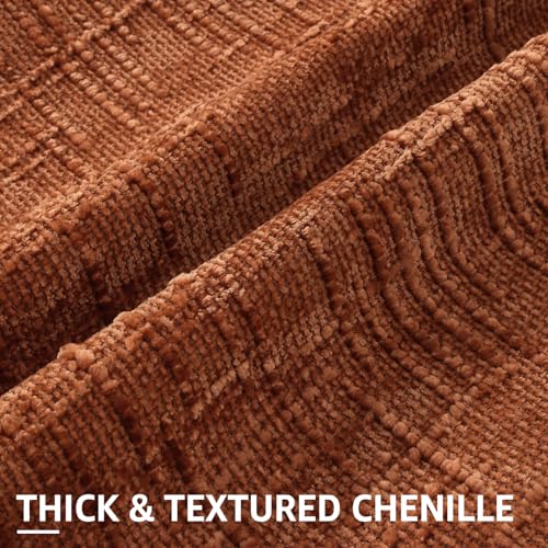 Textured Chenille Throw Pillow Covers 18x18 Set of 2 Rust (Rust / 18" x 18" (Pack of 2))