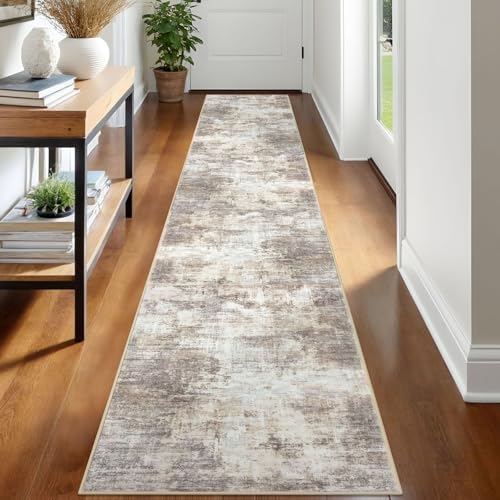 Abstract Runner Rug 2x12 Ft Washable Runners for Hallways (Gold/Yellow/Brown/Beige/White / 2' x 12' (Rectangular))