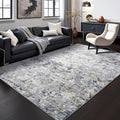 4x6 Washable Non Slip Abstract Area Rugs for Bedroom Living Room (Blue White Gold / 4' x 6' (Rectangular))