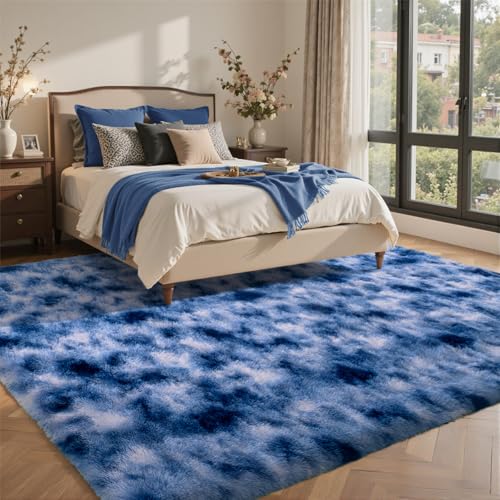 8x10 Ft Extra Large Shag Rugs for Living Room (Eg Royal Blue / 8' X 10' (Rectangular))