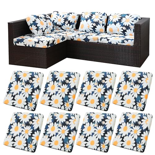 8 Pcs Outdoor Cushion Covers (Chrysanthemum / 8PCS)