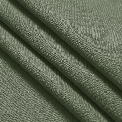 Extended Curtain Olive Green Linen Sheer Curtains for Living Room 2 Panels Set 116 Inch Length Back Tab Light Filtering & Breathability Semi Sheer Curtain Drapes for Bedroom Living Room 52x116 (52"W x 116"L (Pack of 2) / Loden)