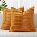 Fall Decorative Throw Pillow Covers 20x20 Burnt Orange Pack of 2 (Burnt Orange / 20" x 20" (Pack of 2))
