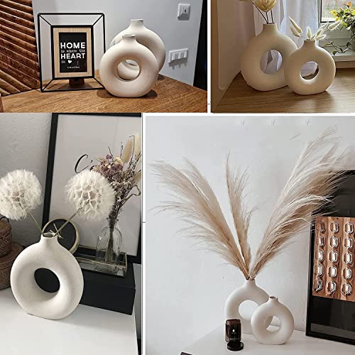White Ceramic Vases (White / Small + Big)