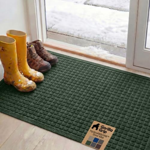 HydroABSORB Door Mat for Indoor Outdoor Use (Green / 47" X 35")