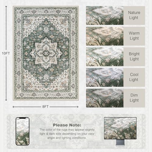 8x10 Area Rugs Living Room (Green Ivory / 8' x 10' (Rectangular))