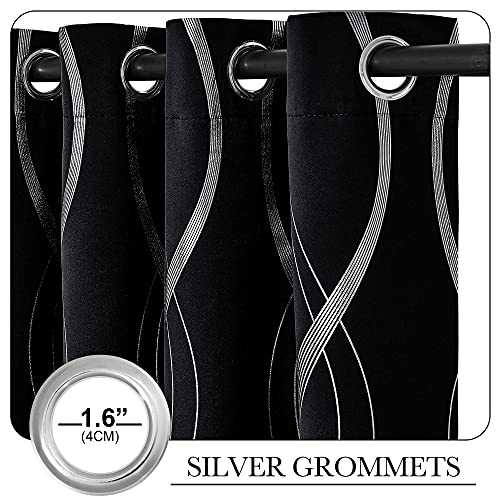 Black Out Curtains 102 inch Long 2 Panels Burg for Living Room (1 - Black / 52"W x 102"L (Pack of 2))