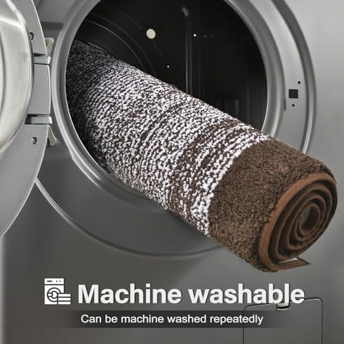 Bathroom Rugs 30x20 Non Slip Washable (Brown / 1'8" x 2'6" (Rectangular))