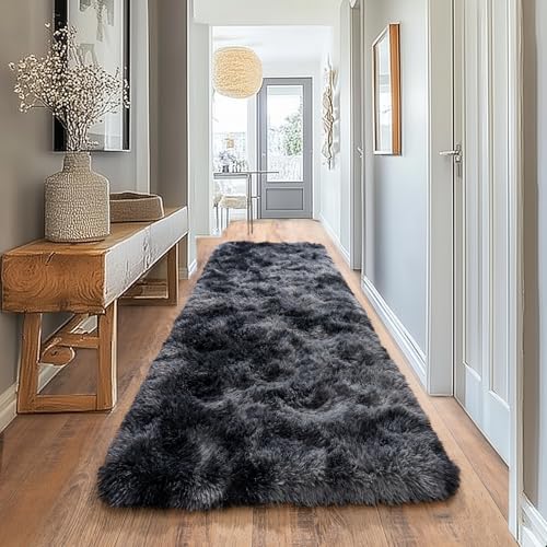 Fluffy Runner Rugs for Bedroom 2x6 (Dark Grey / 2' x 6' (Rectangular))