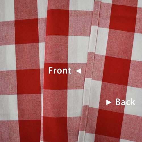 Short Curtains For Windows Treatment Buffalo Check Plaid Christmas Valances Gingham 2 Pack Tiers Rod Pocket Red and White Decor Small Curtains Over Sink For Kitchen (34"W x 30"L (Pack of 2) / Red and White)