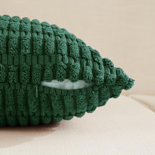 4 Packs Decorative Throw Pillow Covers for Living Room Couch Bed (24" x 16" (Pack of 4) / Dark Green)