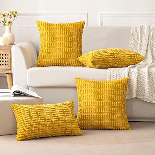Euro Decorative Throw Pillow Covers 26x26 Mustard Yellow Pack of 2 (Mustard Yellow / 26" x 26" (Pack of 2))