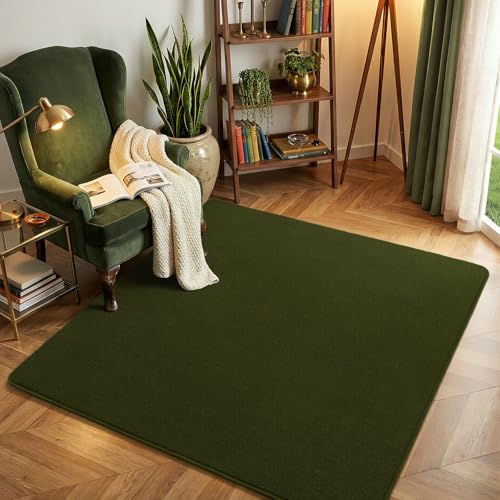 5x5 Square Area Rug for Bedroom Living Room (5' x 5' (Square) / Olive Green)