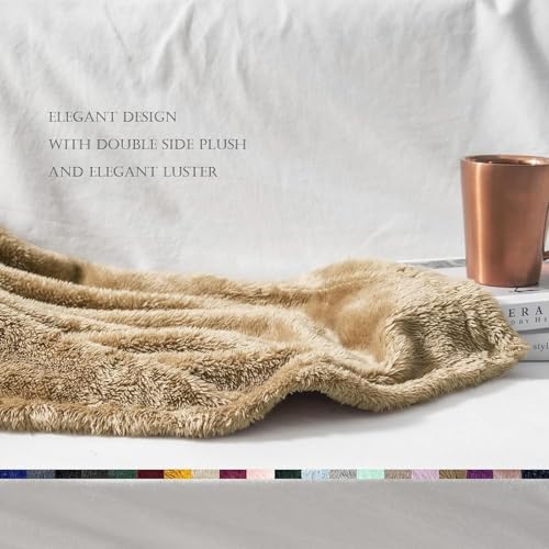 Fuzzy Plush Fleece Bed Blanket King Size (Brown / 104x90 IN)