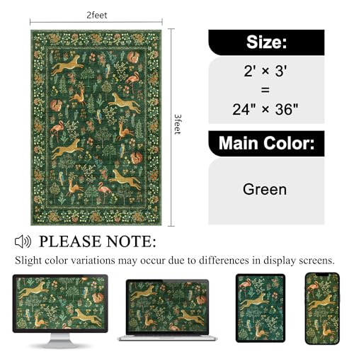 2x3 Entryway Rug (Green (Animal) / 2' x 3' (Rectangular))