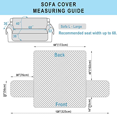 Reversible Sofa Cover for 3 Cushion (Sand/Beige / Sofa L - Large (68''))
