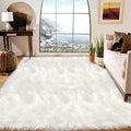 Area Rugs 6x9 Faux Fur Sheepskin Rug for Living Room (6' x 9' (Rectangular) / White)
