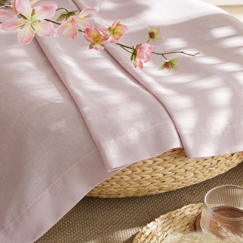 Thick Linen Blush Pink Curtains 2 Panels for Kids Room (Blush Pink / 55"W x 96"L (Pack of 2))