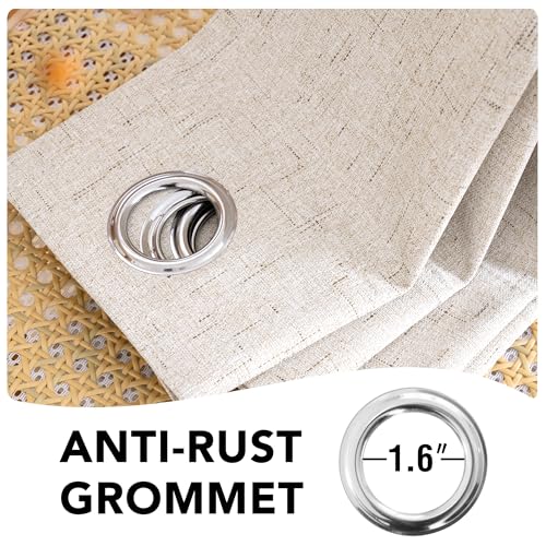 100% Blackout Linen Curtains 45" L 2 Panels Natural (Natural / 42"W x 45"L (Pack of 2))