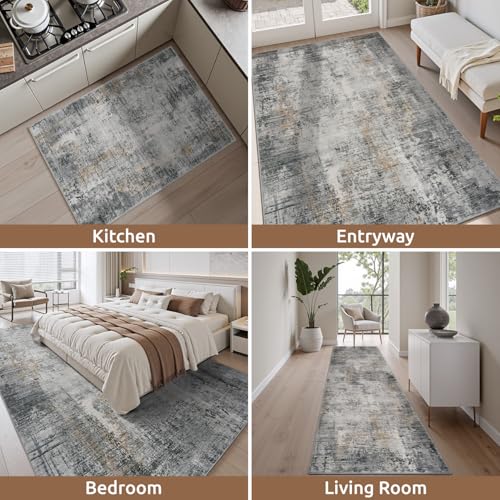 4 x 6 Area Rugs for Living Room (Grey / 4' x 6')