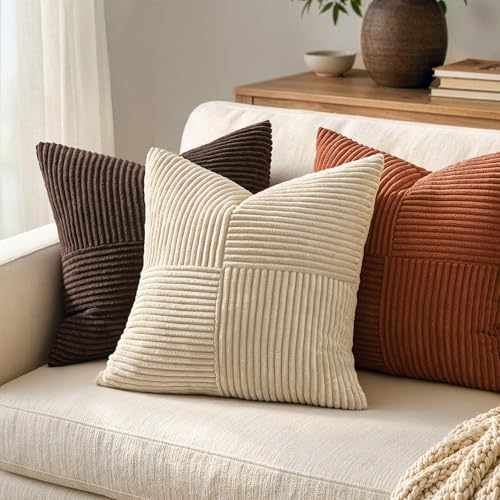 Dark Brown Decorative Throw Pillow Covers for Couch 18x18 Inch (Dark Brown / 18" x 18" (Pack of 2))