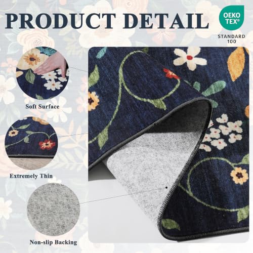 2x4 Entryway Rug (Navy Blue / 2' x 4' (Rectangular))