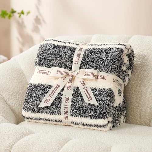 Heather Throw Blanket for Couch (Stripe Black / Throw (50"x60"))