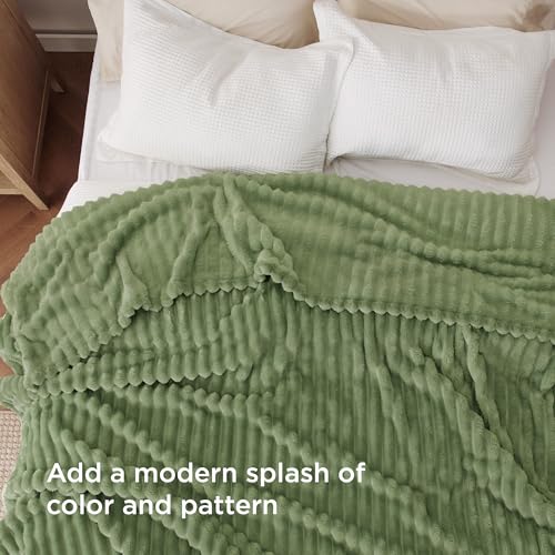 Soft Queen Size Blanket for BedReseda Green 90"x90" (Reseda / Queen)