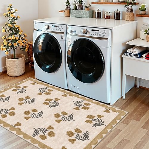 Floral Outdoor Rug (Flower - Beige / 2'4" x 3'7" (Rectangular))