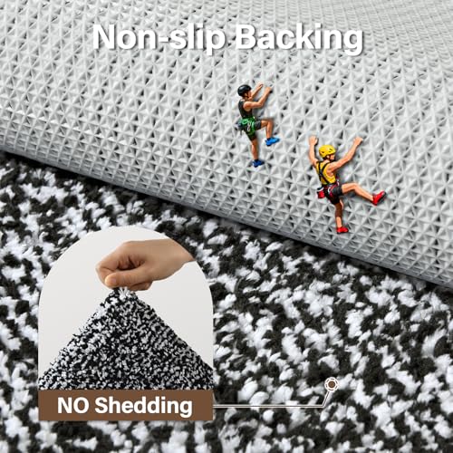 48x32 Large Bathroom Rugs Non Slip Washable (Black / 2'8" x 4' (Rectangular))