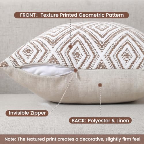 Throw Pillow Covers 18x18 (Light Brown / 18" x 18" (Pack of 4))