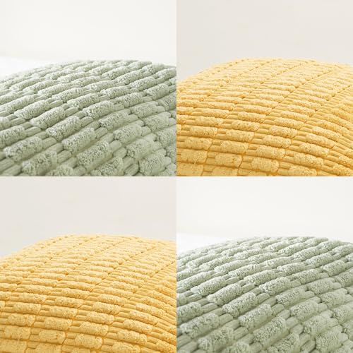 4 Packs Decorative Throw Pillow Covers for Living Room Couch Bed (18" x 18" (Pack of 4) / Yellow Green Series)